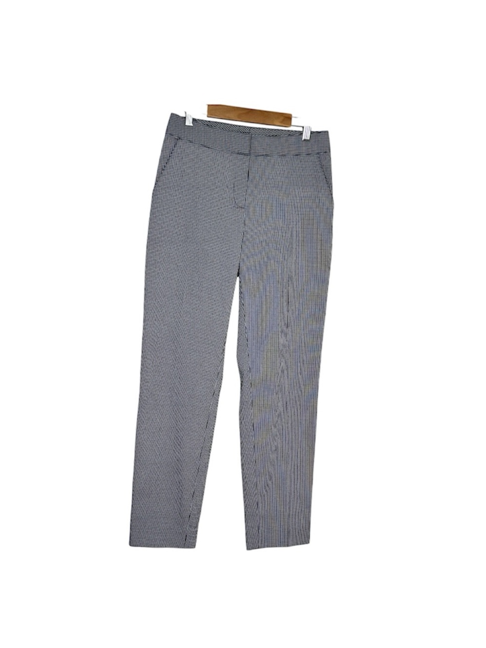 St. John Women Gingham Straight Leg Pants Black And White Size 2